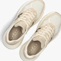 beige hogan lage sneakers h669 allacciato h