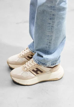 beige hogan lage sneakers h669 allacciato h