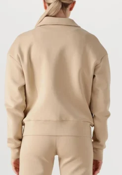 beige house of gravity vest tailored zip cardigan