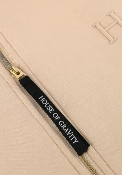 beige house of gravity vest tailored zip cardigan