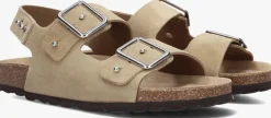 beige lina locchi slippers sue bio sandaal 2 gesp