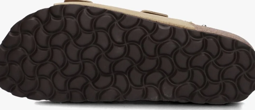 beige lina locchi slippers sue bio sandaal 2 gesp