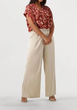 beige mos mosh wijde broek mmrita satin pant