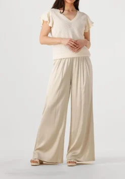 beige mos mosh wijde broek mmrita satin pant