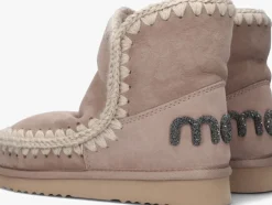 beige mou vachtlaarzen eskimo 18 glitter logo