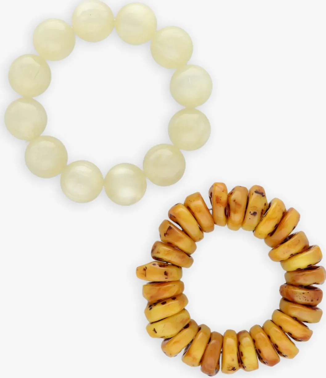 beige notre-v armbanden resin duo bracelets