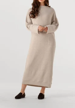 beige penn & ink midi jurk dress w25t1191