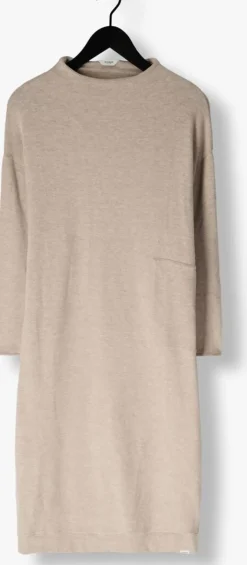 beige penn & ink midi jurk dress w25t1191