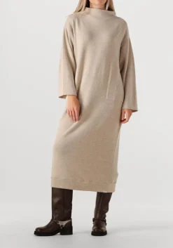 beige penn & ink midi jurk dress w25t1191