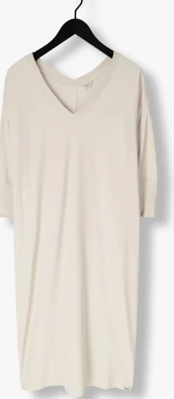 beige penn & ink midi jurk dress v