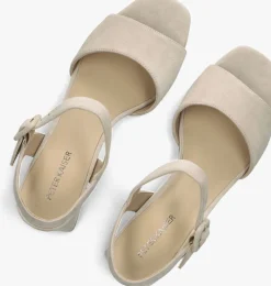 beige peter kaiser sandalen met hak 78240