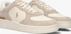 beige polo ralph lauren lage sneakers masters crt low top d