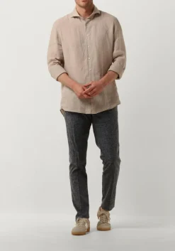beige profuomo casual overhemd shirt x-cutaway sc linnen