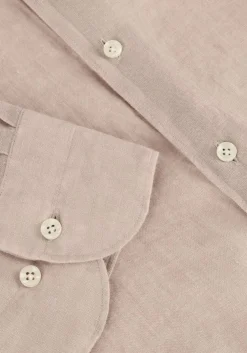 beige profuomo casual overhemd shirt x-cutaway sc linnen