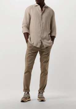 beige profuomo casual overhemd shirt x-cutaway sc linnen