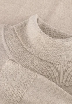 beige profuomo coltrui pullover roll neck merino