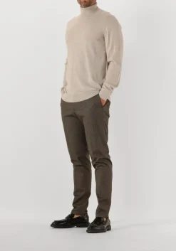 beige profuomo coltrui pullover roll neck merino