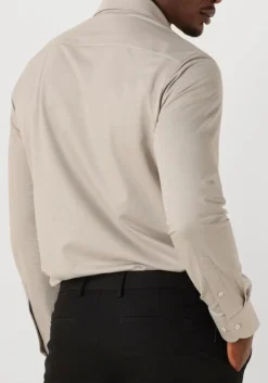 beige profuomo klassiek overhemd shirt x-cutaway japanese knitted