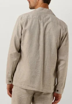 beige profuomo overshirt overshirt co/linen beige