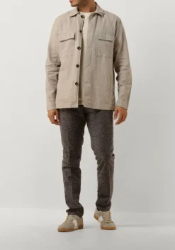 beige profuomo overshirt overshirt co/linen beige