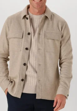 beige profuomo overshirt overshirt cutaway knitted