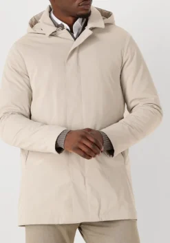 beige profuomo parka's raincoat long magnet