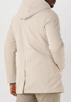 beige profuomo parka's raincoat long magnet