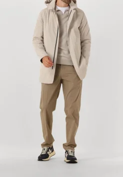 beige profuomo parka's raincoat long magnet