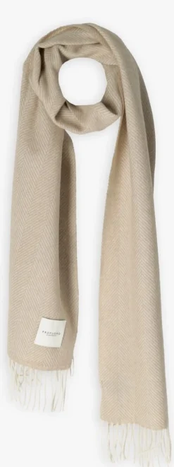 beige profuomo sjaal scarf lambswool