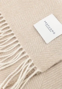 beige profuomo sjaal scarf lambswool