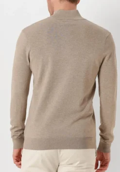 beige profuomo trui half zip luxury basic