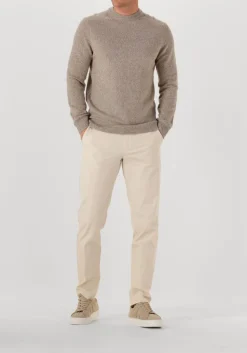 beige profuomo trui pullover crew neck woolblend
