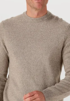 beige profuomo trui pullover crew neck woolblend