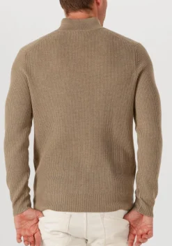 beige profuomo trui pullover half zip