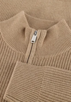 beige profuomo trui pullover half zip