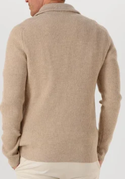 beige profuomo trui pullover half zip