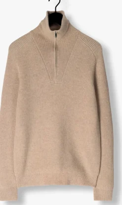 beige profuomo trui pullover half zip