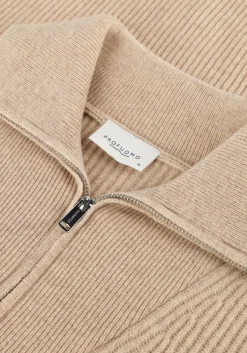 beige profuomo trui pullover half zip