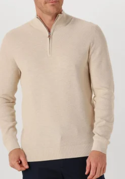 beige profuomo trui pullover half zip twinkle slub