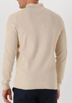 beige profuomo trui pullover half zip twinkle slub
