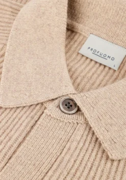beige profuomo vest overshirt full button
