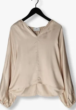 beige resort finest blouses satin balloon blouse