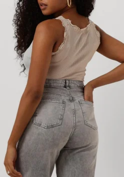 beige rosemunde top silk top w/ lace