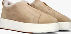 beige santoni lage sneakers sue vacht slipon