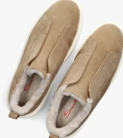 beige santoni lage sneakers sue vacht slipon