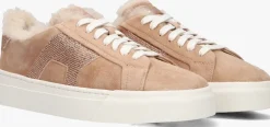 beige santoni lage sneakers sue glitter sneaker