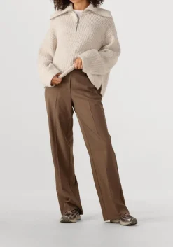 beige second female coltrui gerda knit zip collar