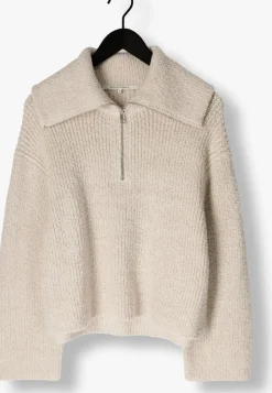 beige second female coltrui gerda knit zip collar