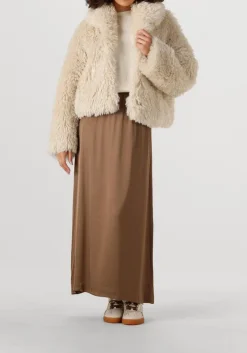 beige second female maxirok ermine skirt