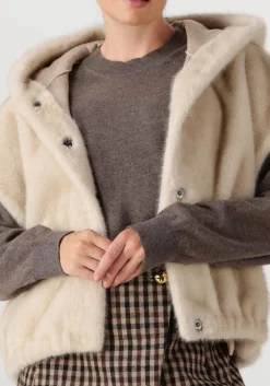 beige studio ar gilet olena faux mink